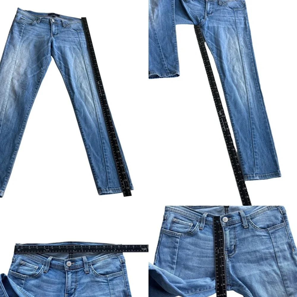 Flying Monkey Women’s 27 Light Wash Denim Front Seam Low Rise Ankle Skinny Jeans